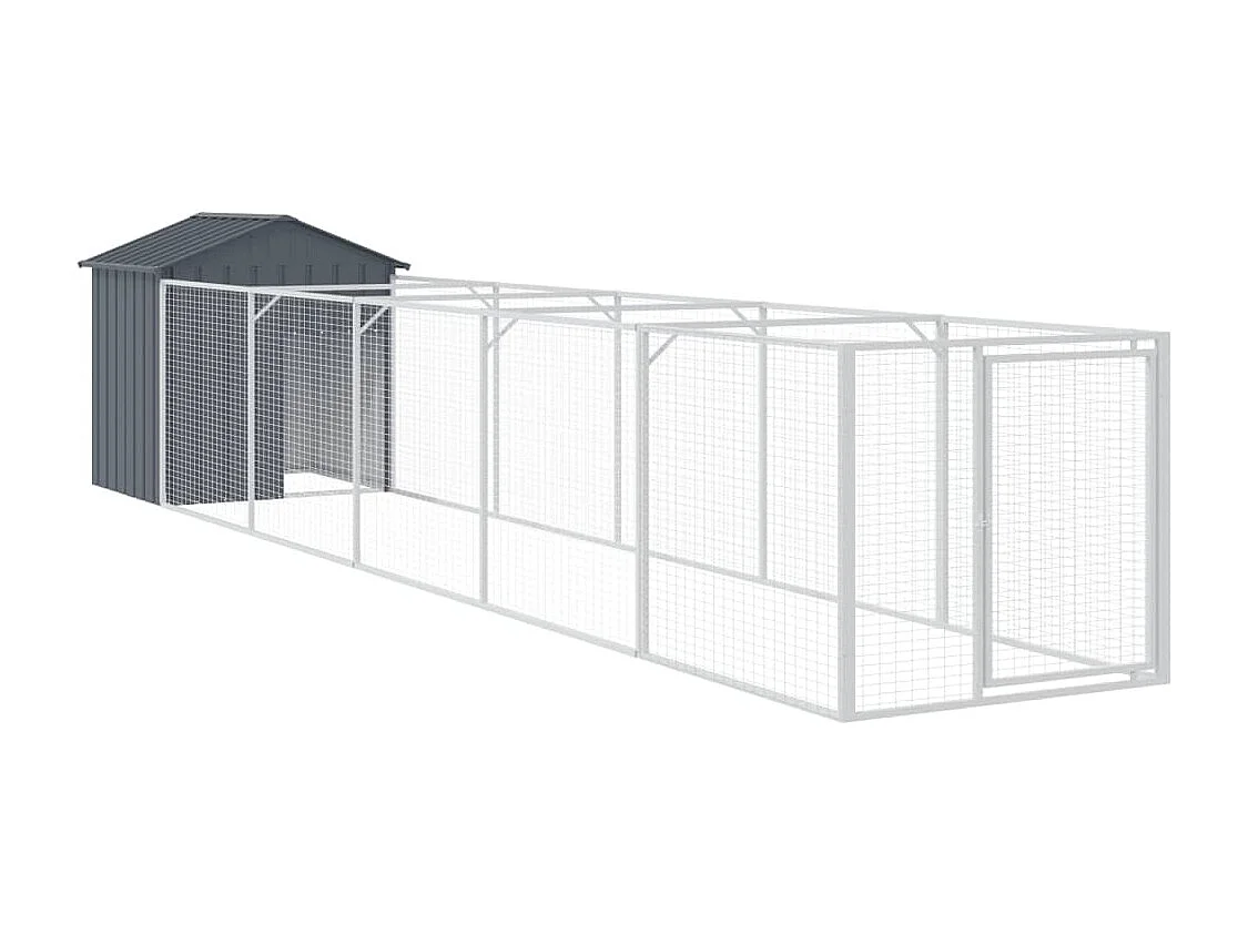 Niche pour chien avec toit anthracite acier galvanisé