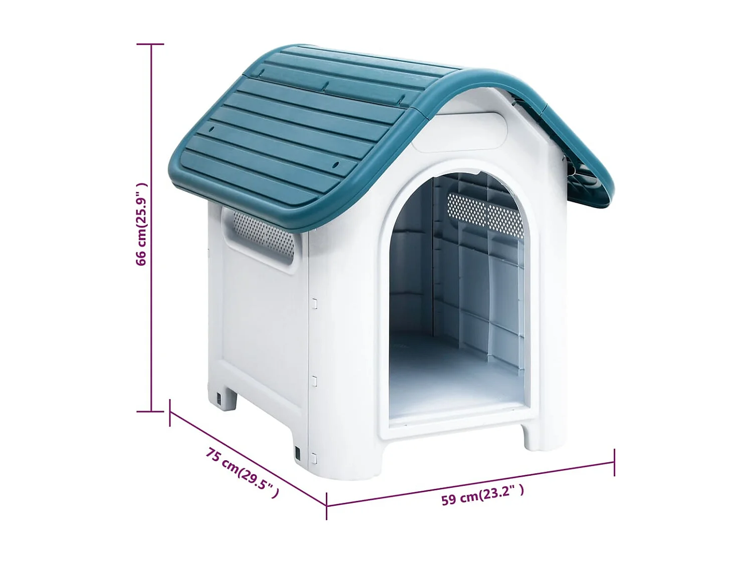 Niche pour chien Bleu 59x75x66 cm Polypropylène