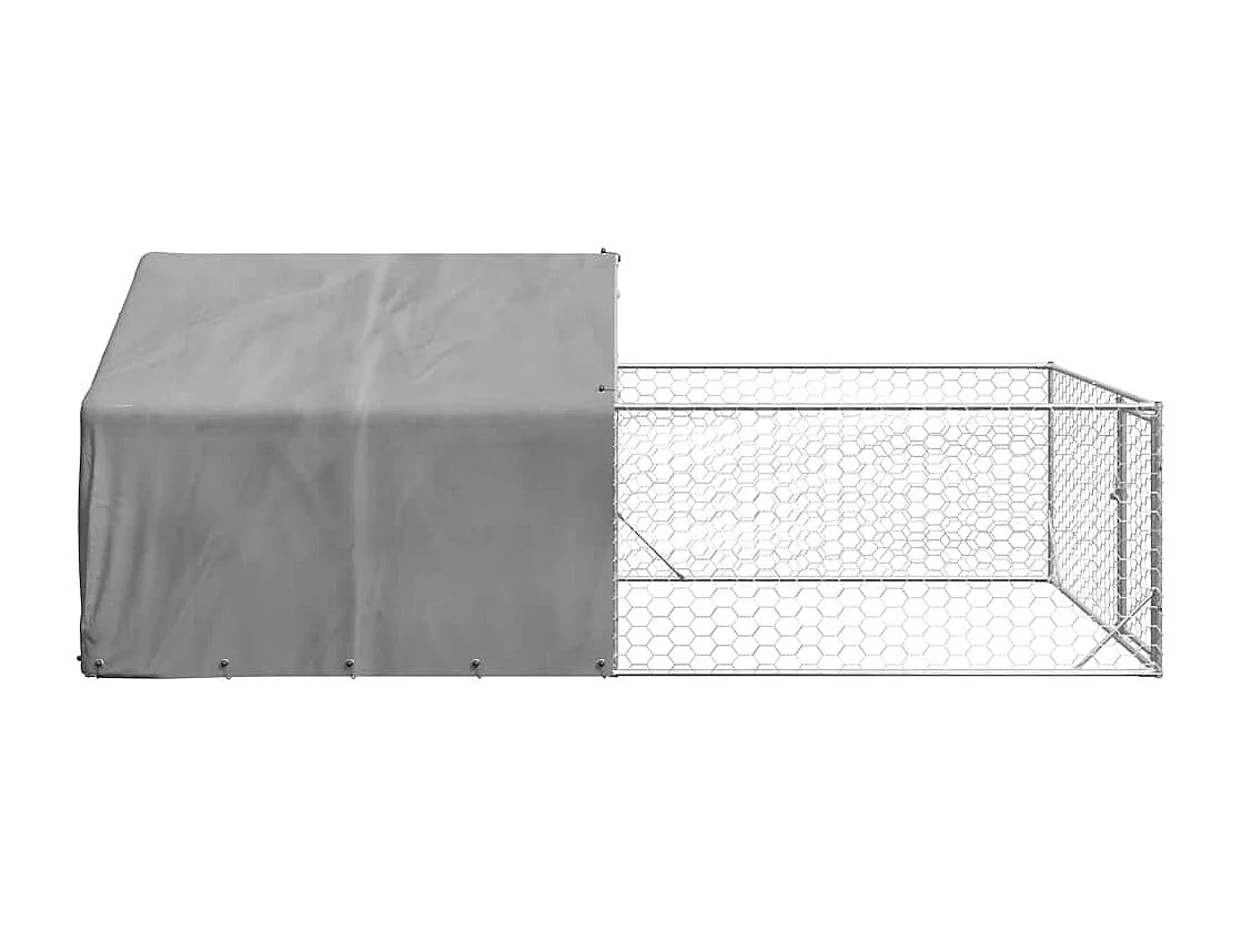 Niche d'extérieur pour chien enclos 5x2x1,5 m acier galvanisé