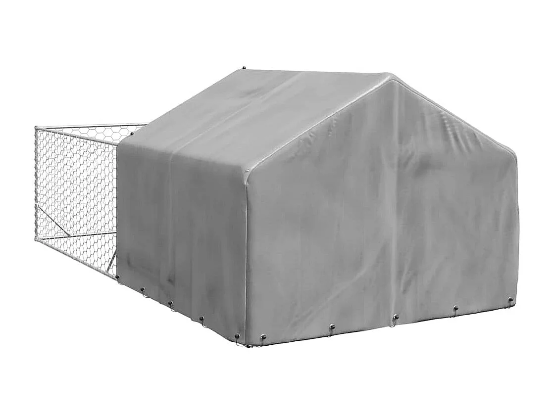 Niche d'extérieur pour chien enclos 5x2x1,5 m acier galvanisé