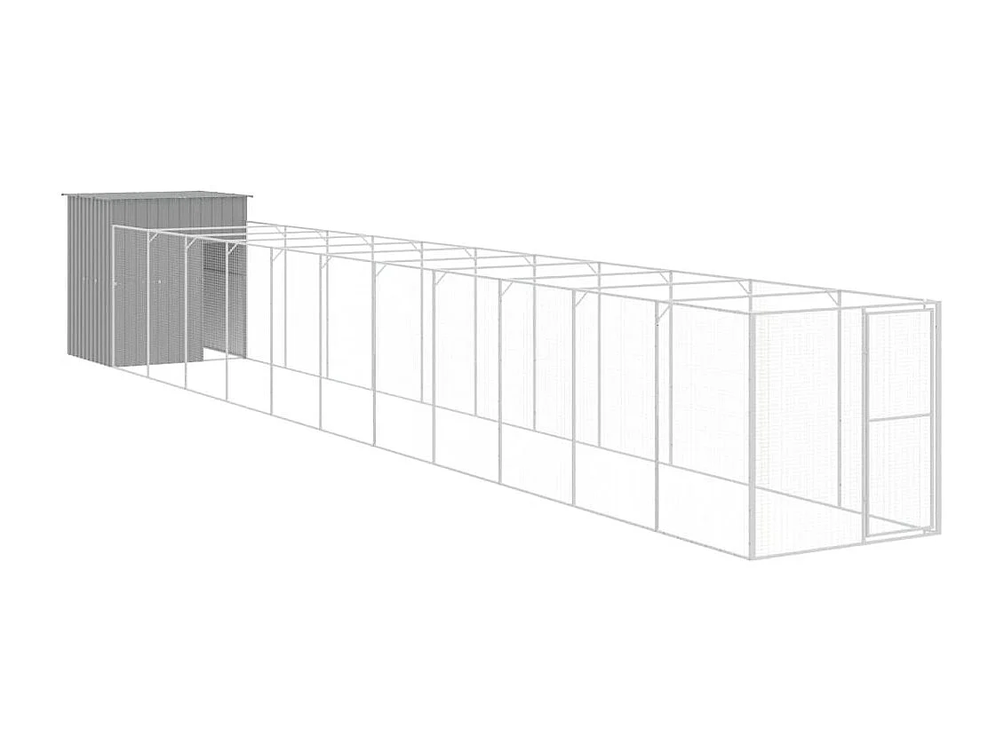 Caseta perro corral acero galvanizado gris claro 165x1271x181cm