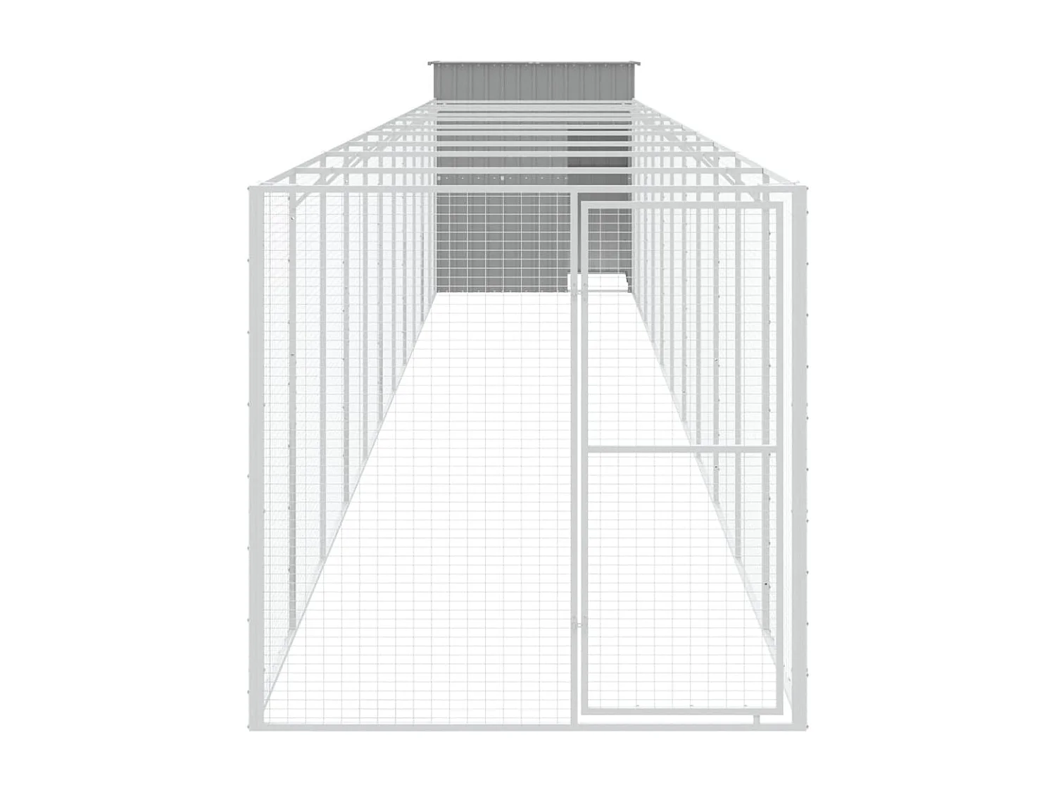 Caseta perro corral acero galvanizado gris claro 165x1271x181cm