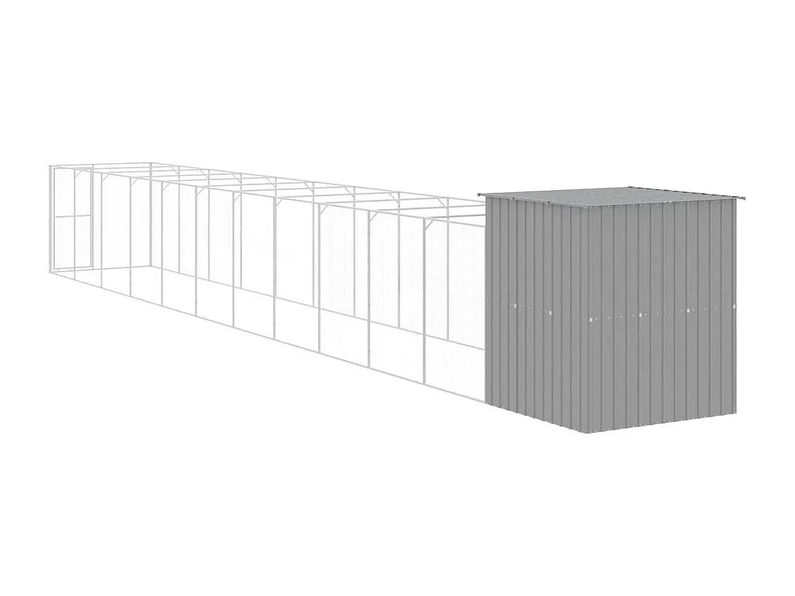 Caseta perro corral acero galvanizado gris claro 165x1271x181cm