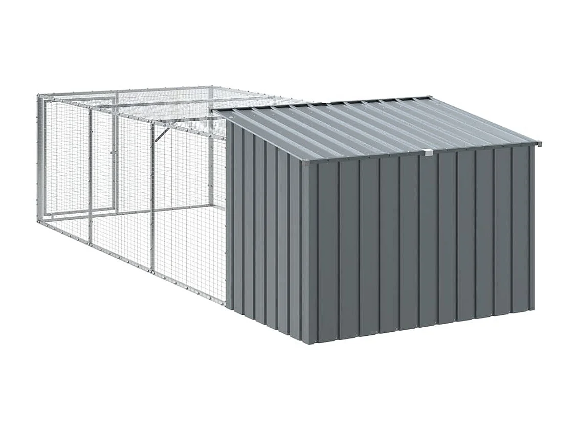 Niche pour chien avec enclos Anthracite 153 x 396 x 110 cm Acier galvanisé