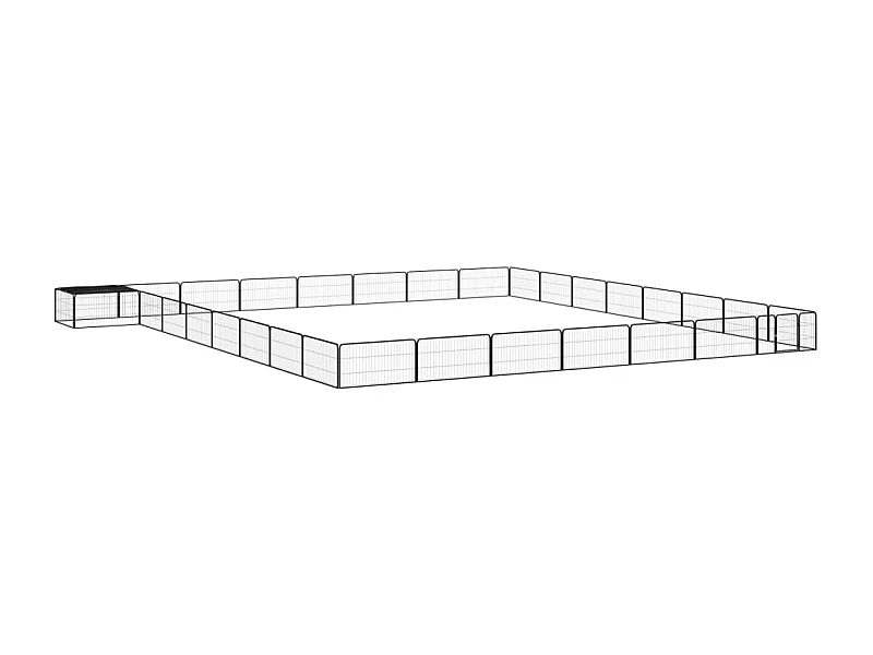 Parc pour chien 32 panneaux Noir 100x50cm Acier enduit de poudre