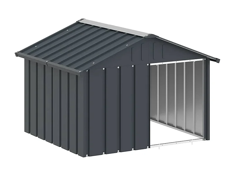 Niche pour chien Anthracite 116,5x103x81,5 cm Acier galvanisé