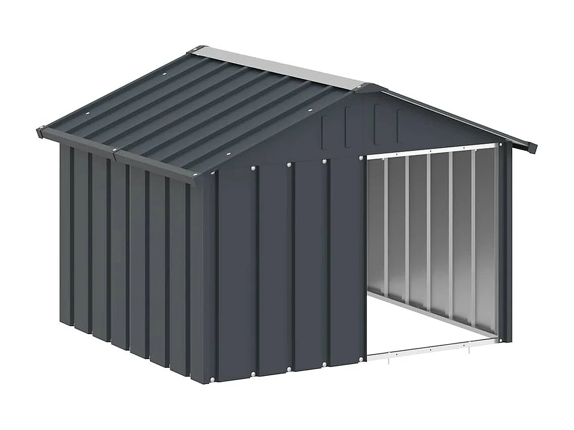 Niche pour chien Anthracite 116,5x103x81,5 cm Acier galvanisé