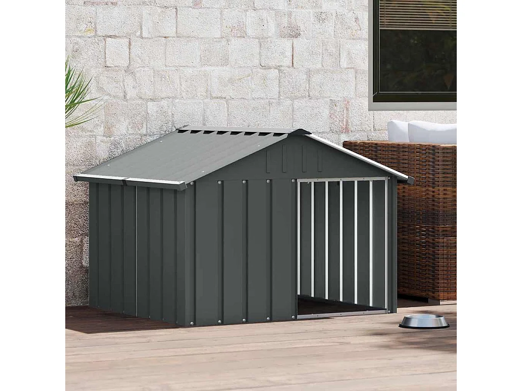 Niche pour chien Anthracite 116,5x103x81,5 cm Acier galvanisé