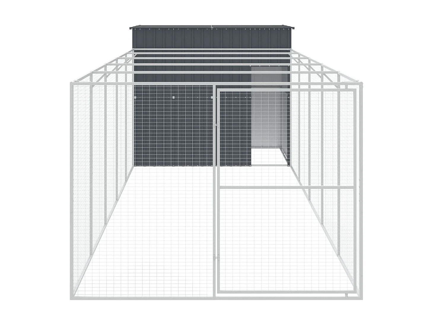 Niche pour chien avec cour anthracite 214x661x181 cm