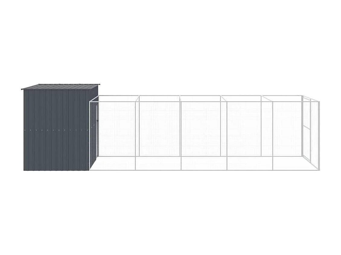 Niche pour chien avec cour anthracite 214x661x181 cm