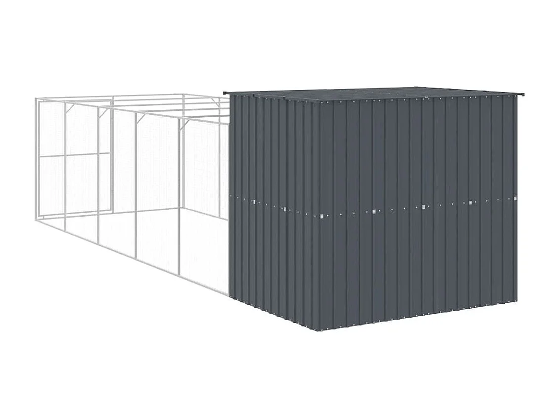 Niche pour chien avec cour anthracite 214x661x181 cm