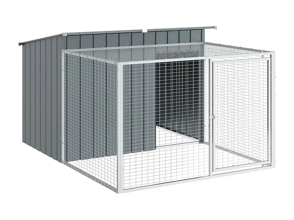 Niche pour chien avec enclos Anthracite 153 x 194 x 110 cm Acier galvanisé