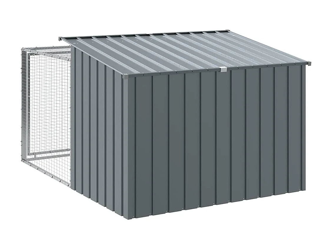 Niche pour chien avec enclos Anthracite 153 x 194 x 110 cm Acier galvanisé