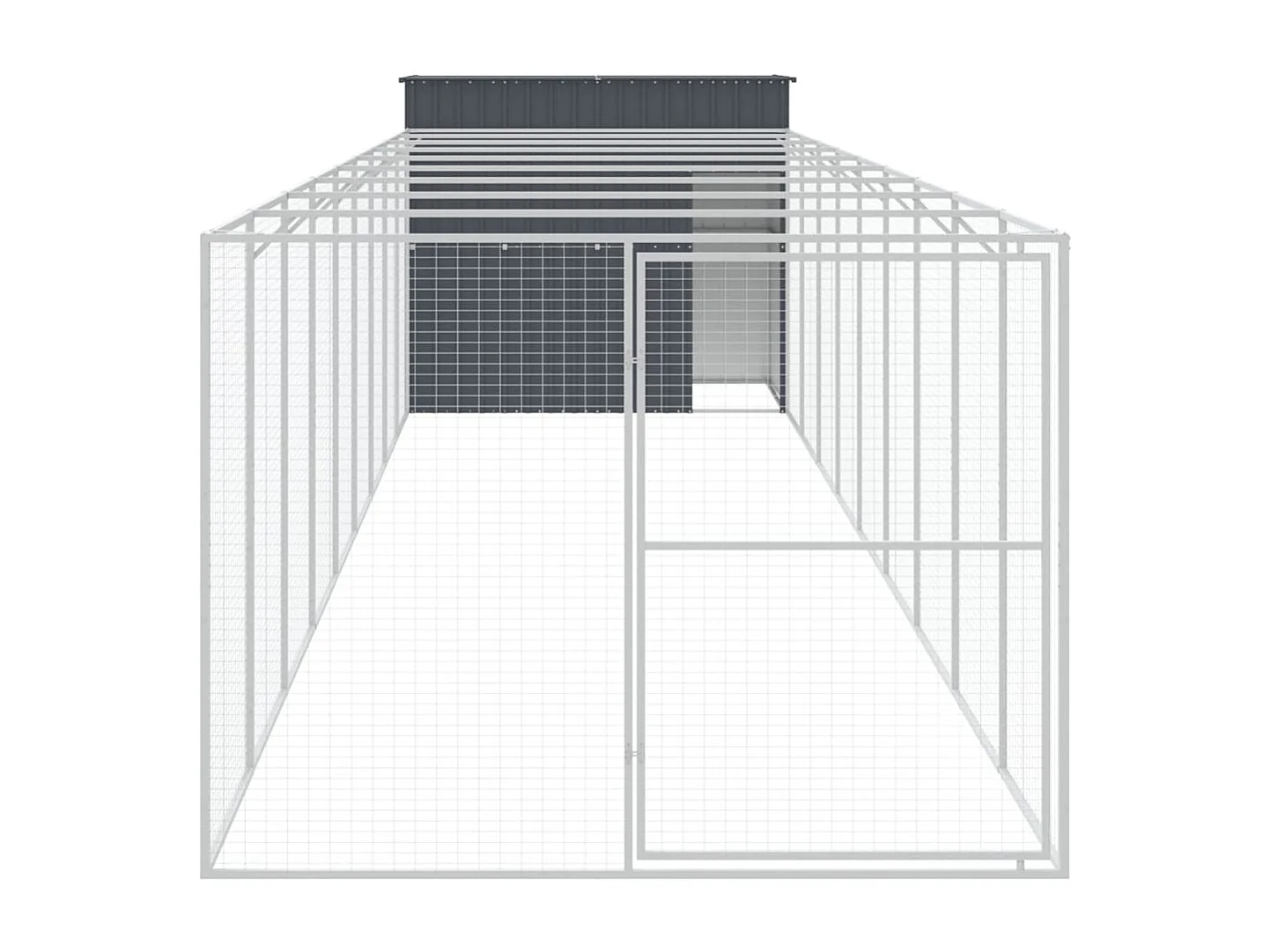 Niche pour chien avec cour anthracite 214x1069x181 cm
