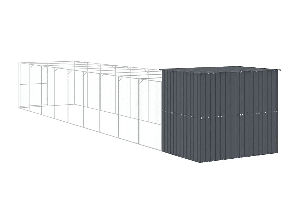 Niche pour chien avec cour anthracite 214x1069x181 cm