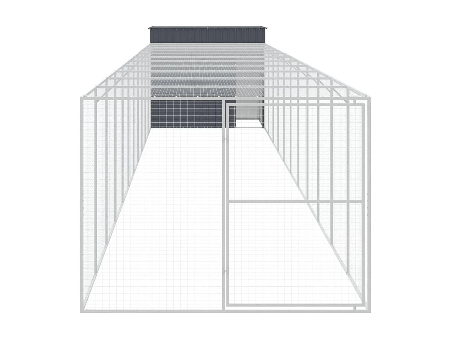 Niche pour chien avec cour anthracite 214x1273x181 cm