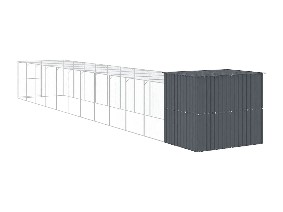 Niche pour chien avec cour anthracite 214x1273x181 cm