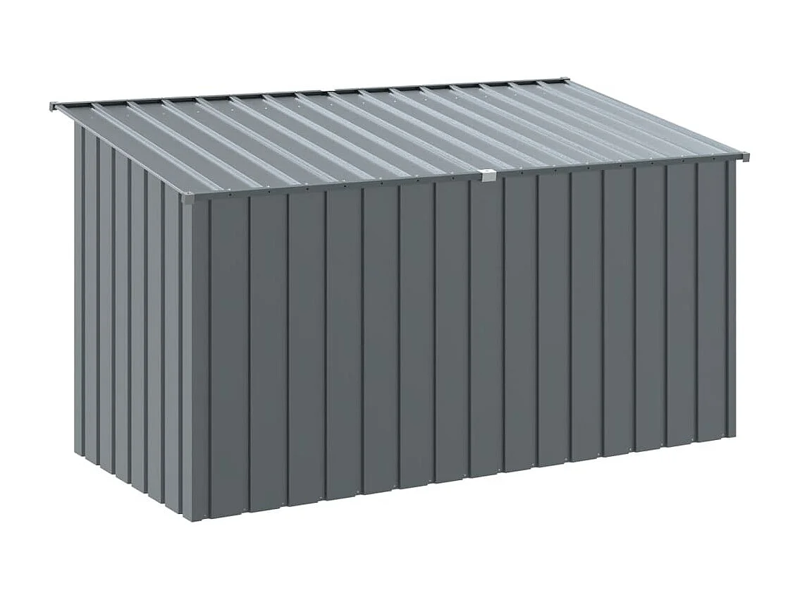 Caseta perros con tejado acero galvanizado gris 196x91x110 cm