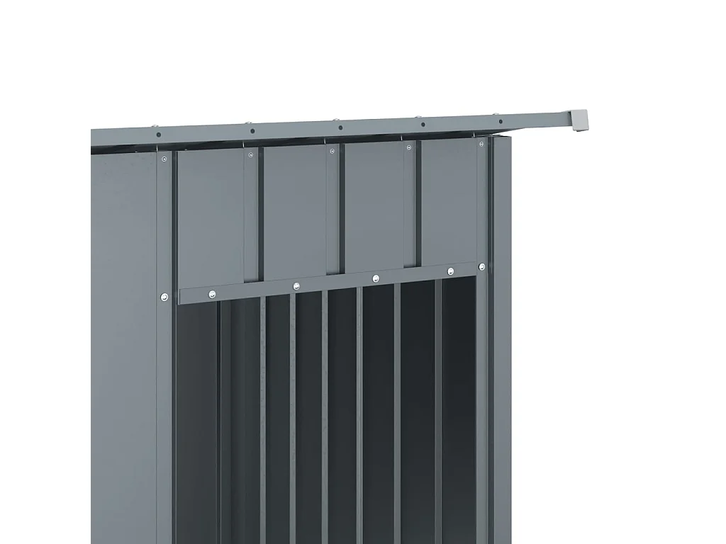 Caseta perros con tejado acero galvanizado gris 196x91x110 cm