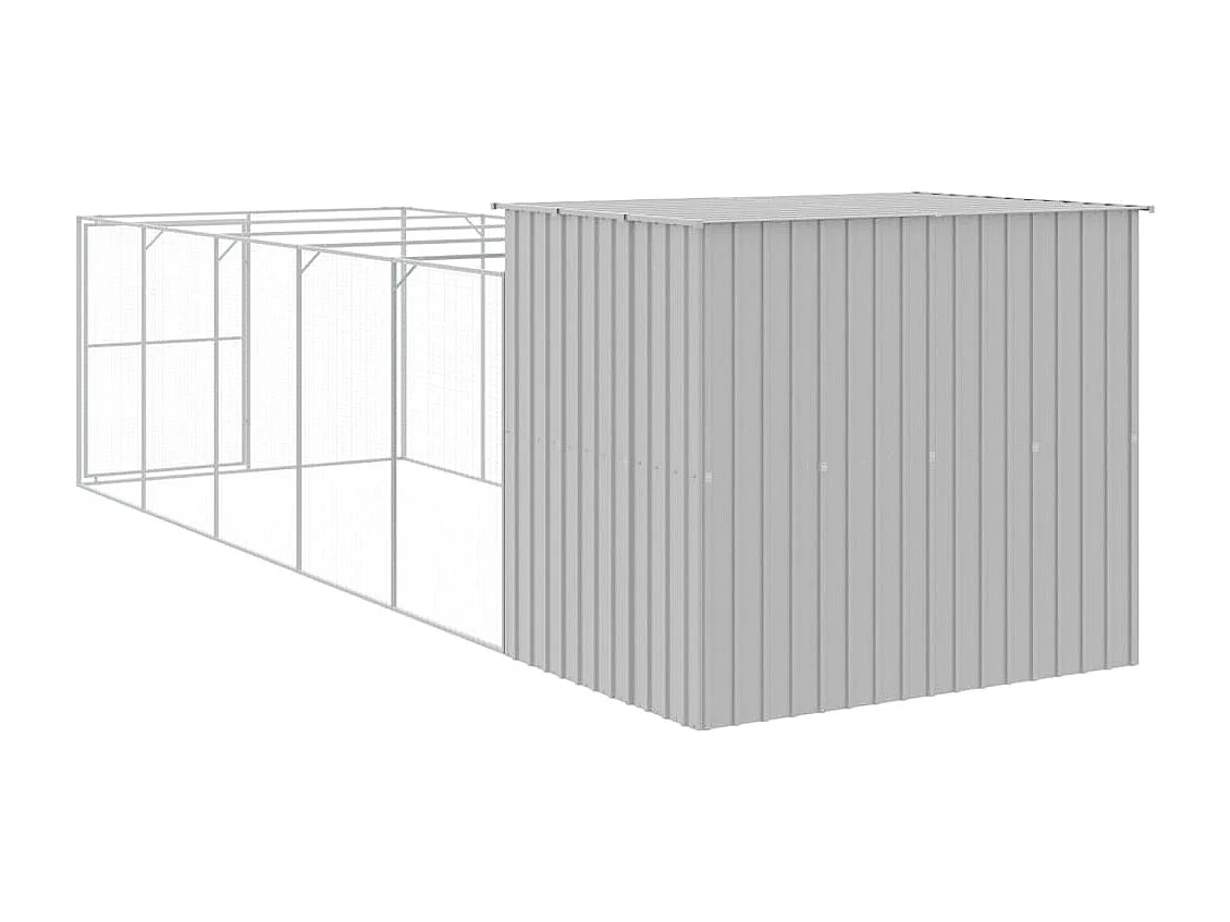 Niche pour chien avec cour gris clair 214x661x181 cm