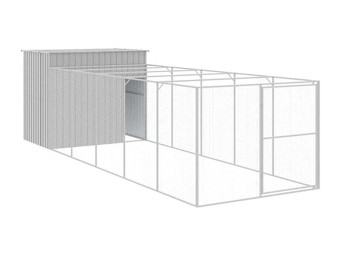 Niche pour chien avec cour gris clair 214x661x181 cm
