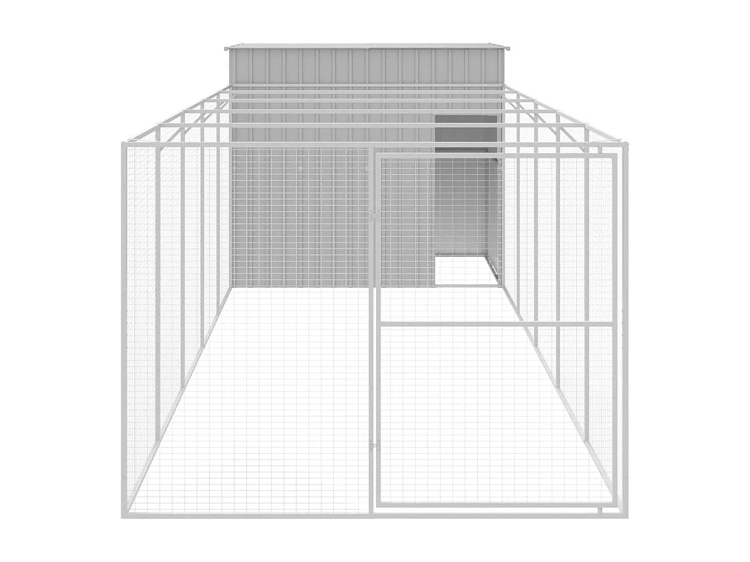 Niche pour chien avec cour gris clair 214x661x181 cm