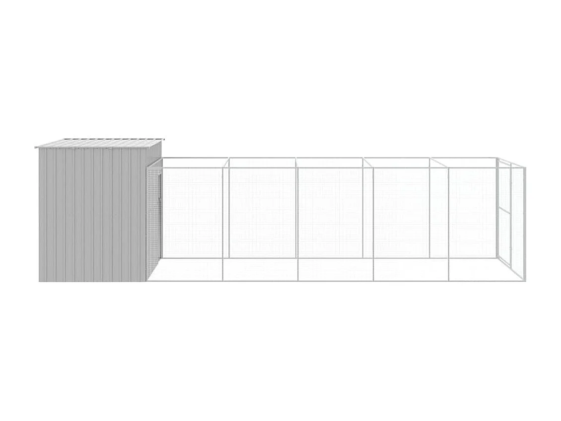 Niche pour chien avec cour gris clair 214x661x181 cm