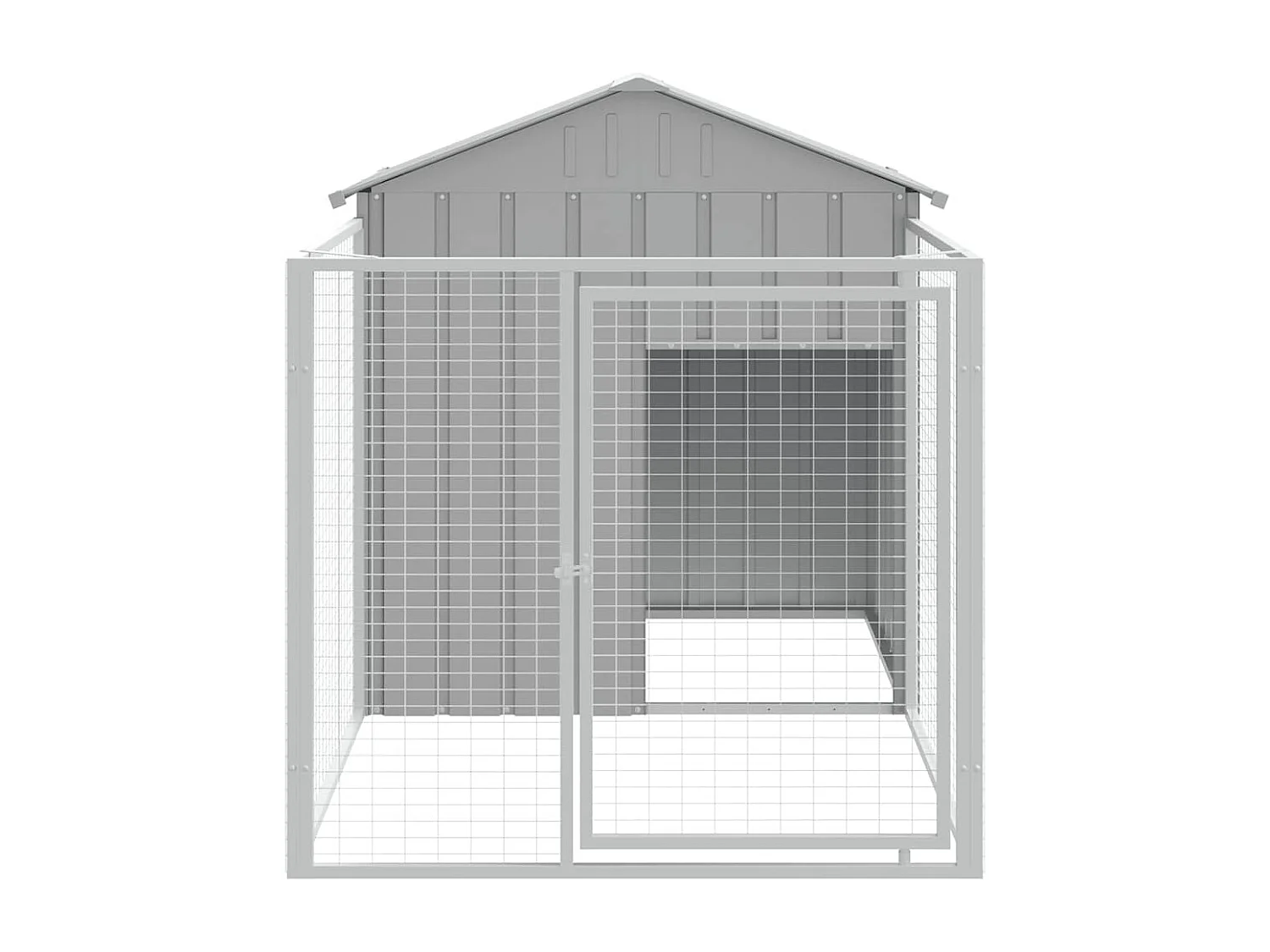 Niche pour chien avec cour gris clair 117x201x123 cm