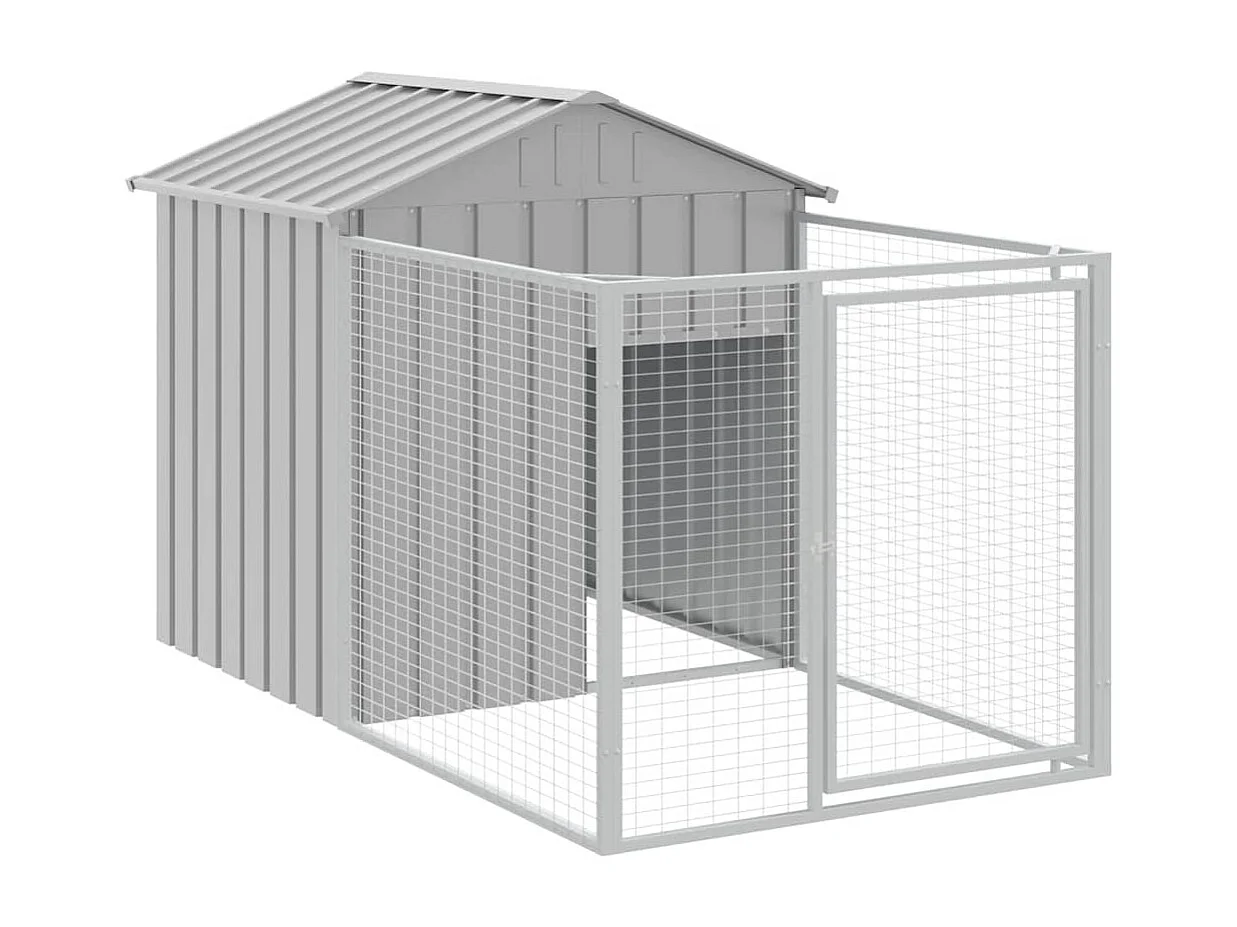 Niche pour chien avec cour gris clair 117x201x123 cm