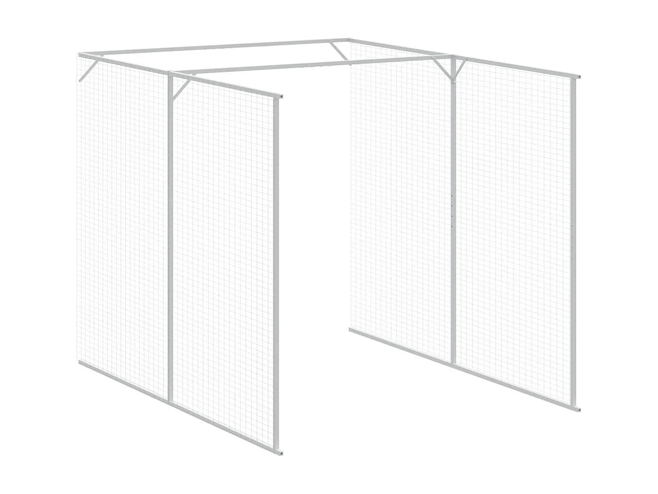 Caseta perros con corral acero galvanizado gris 165x1271x181 cm