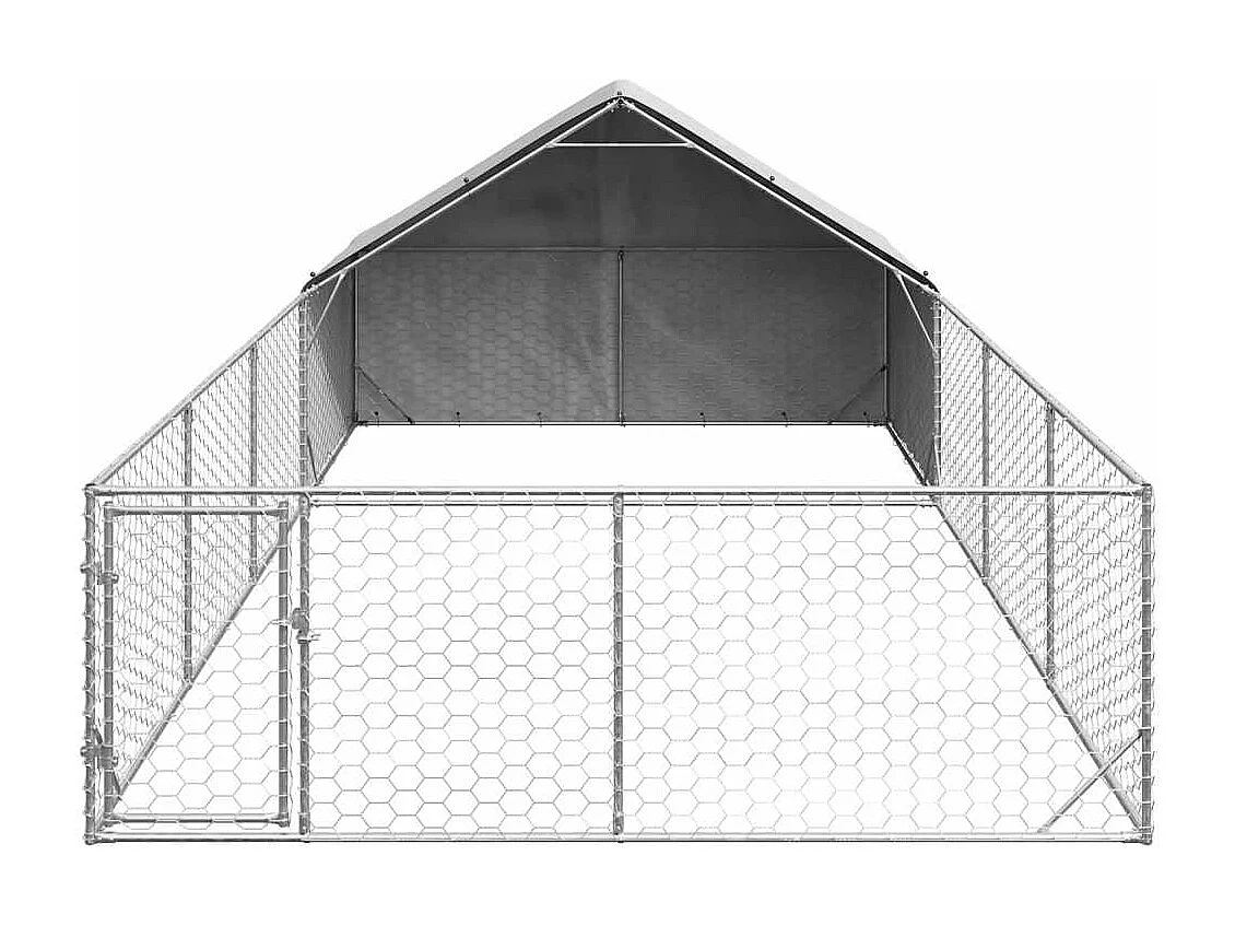 Niche d'extérieur pour chien enclos 7x3x1,9 m acier galvanisé