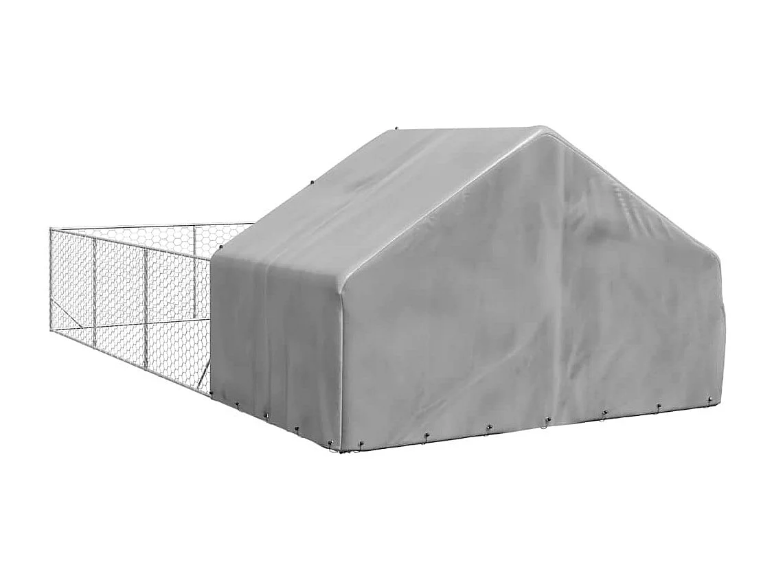 Niche d'extérieur pour chien enclos 7x3x1,9 m acier galvanisé