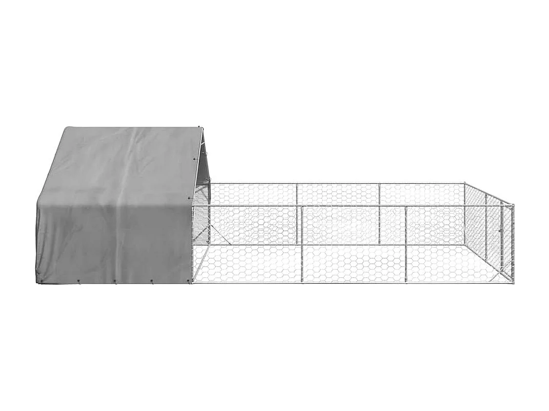 Niche d'extérieur pour chien enclos 7x3x1,9 m acier galvanisé