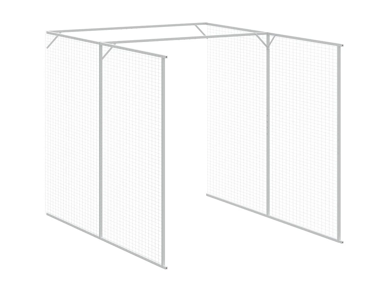 Caseta perros con corral acero galvanizado gris 165x863x181 cm