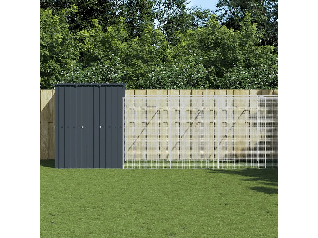 Niche pour chien avec cour anthracite 165x863x181 cm
