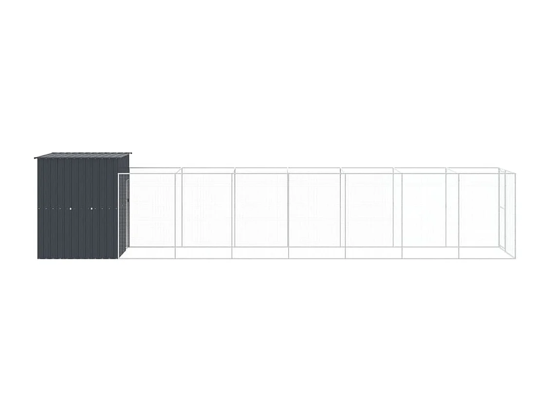 Niche pour chien avec cour anthracite 165x863x181 cm