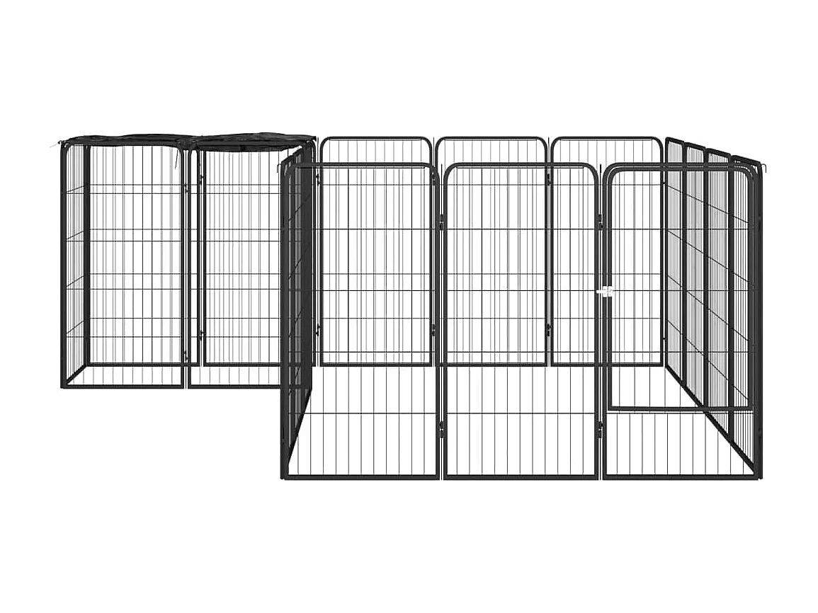 Parc pour chien 18 panneaux Noir 50x100cm Acier enduit de poudre