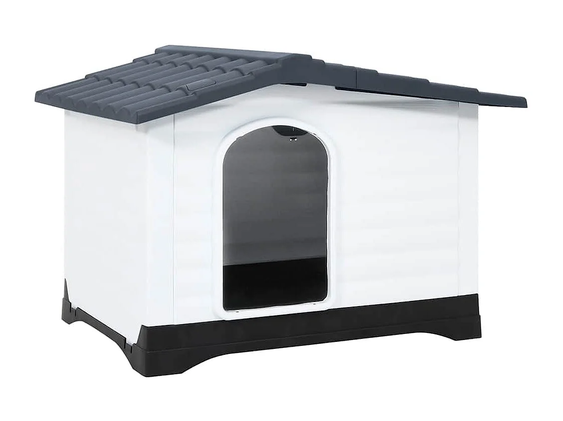 Casa para perro gris 90,5x68x66 cm polipropileno