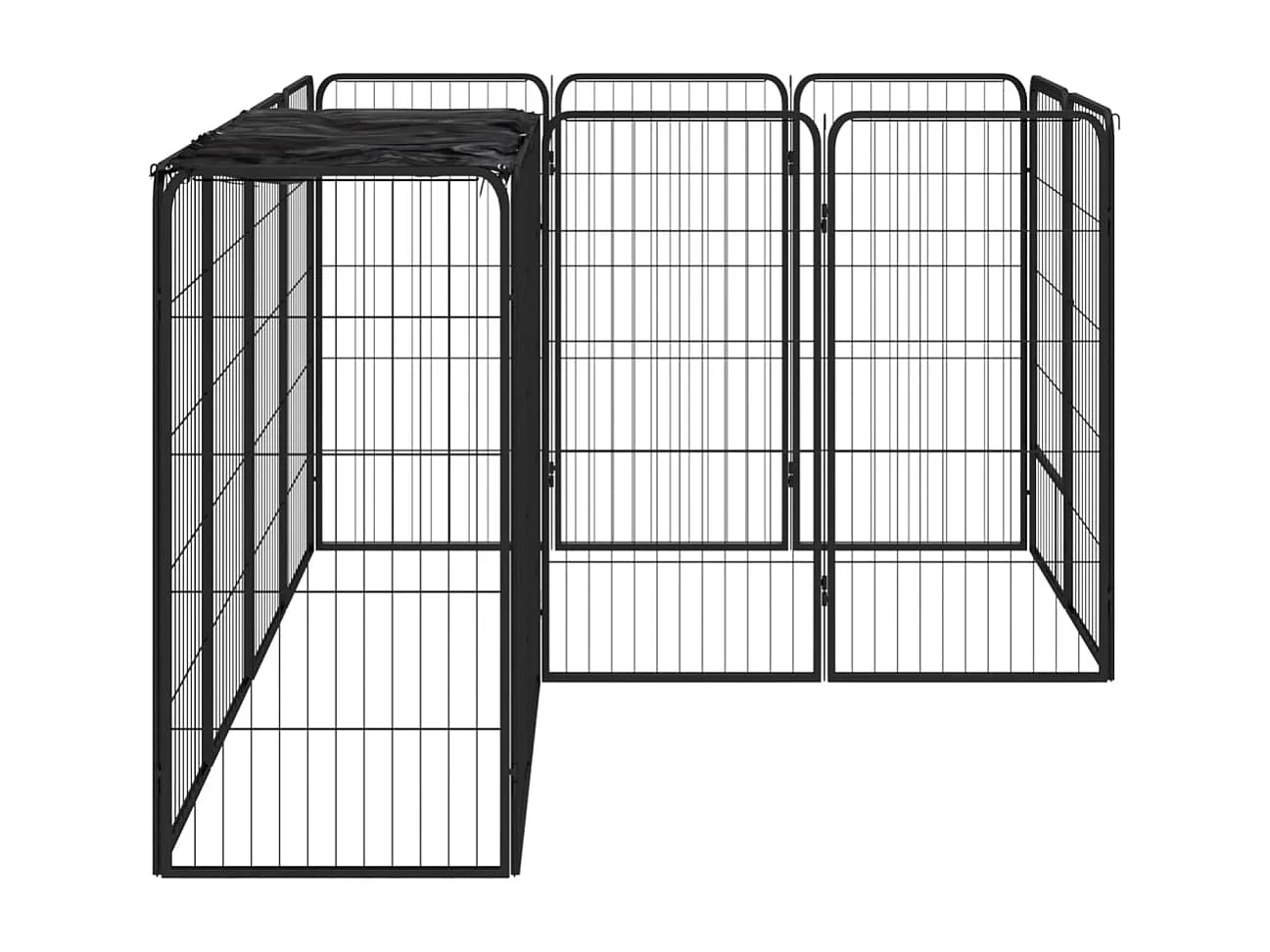Jaula perros 14 paneles acero recubierto polvo negro 50x100 cm