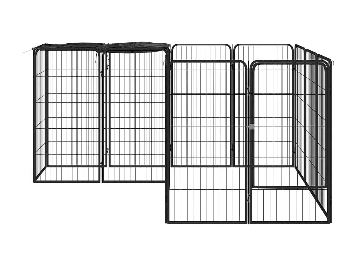 Parc pour chien 14 panneaux Noir 50x100cm Acier enduit de poudre