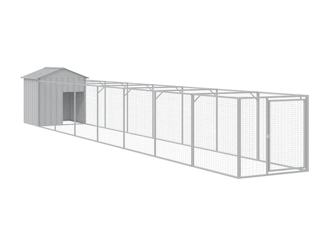 Caseta perros tejado acero galvanizado gris claro 117x813x123cm