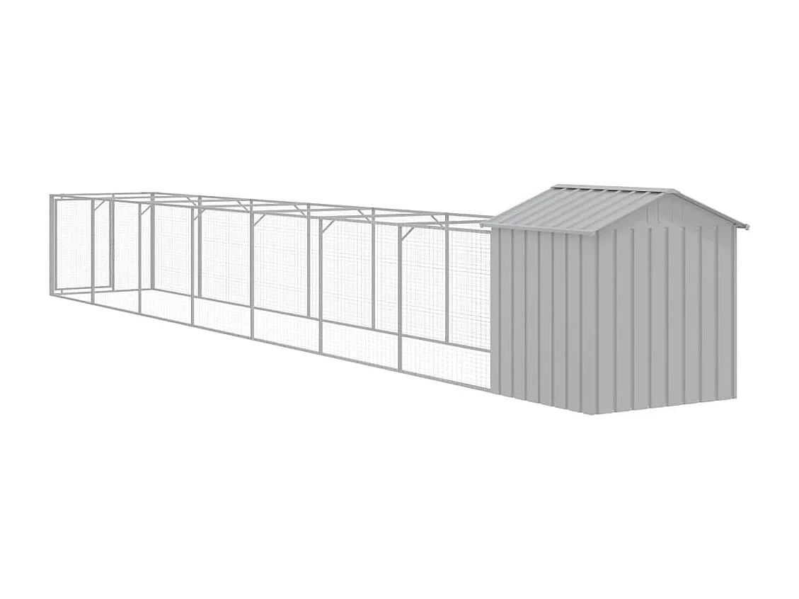 Caseta perros tejado acero galvanizado gris claro 117x813x123cm