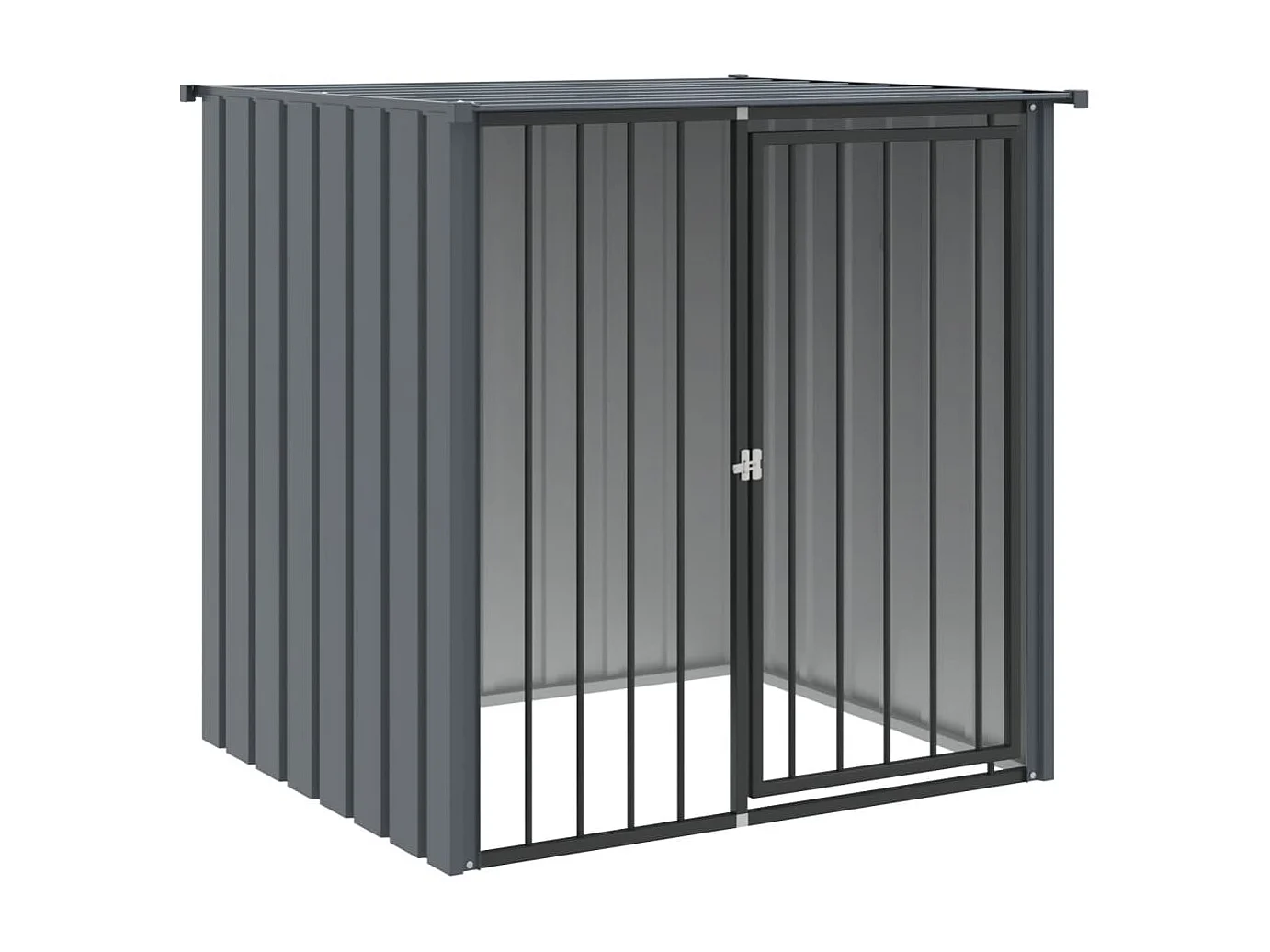 Niche pour chien avec toit noir 110x103x109 cm acier galvanisé