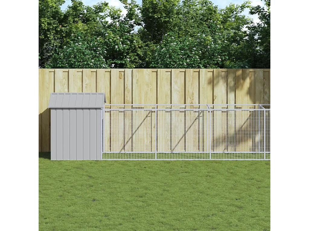 Caseta perro tejado acero galvanizado gris claro 117x1017x123cm