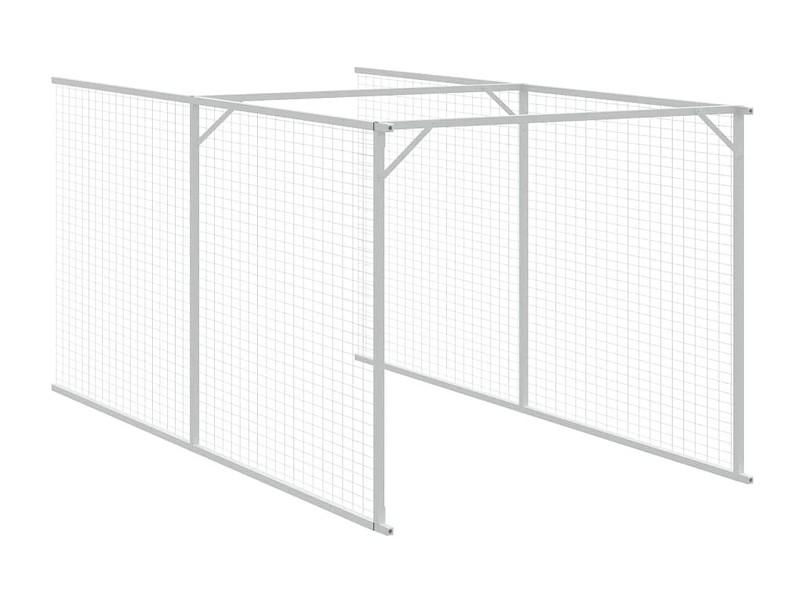 Caseta perro tejado acero galvanizado gris claro 117x1017x123cm