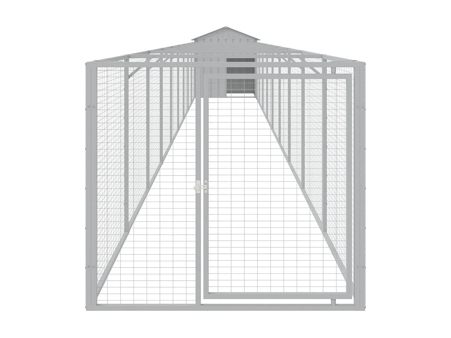Caseta perro tejado acero galvanizado gris claro 117x1017x123cm