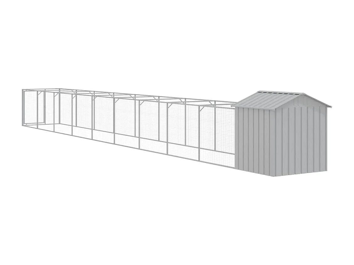 Caseta perro tejado acero galvanizado gris claro 117x1017x123cm