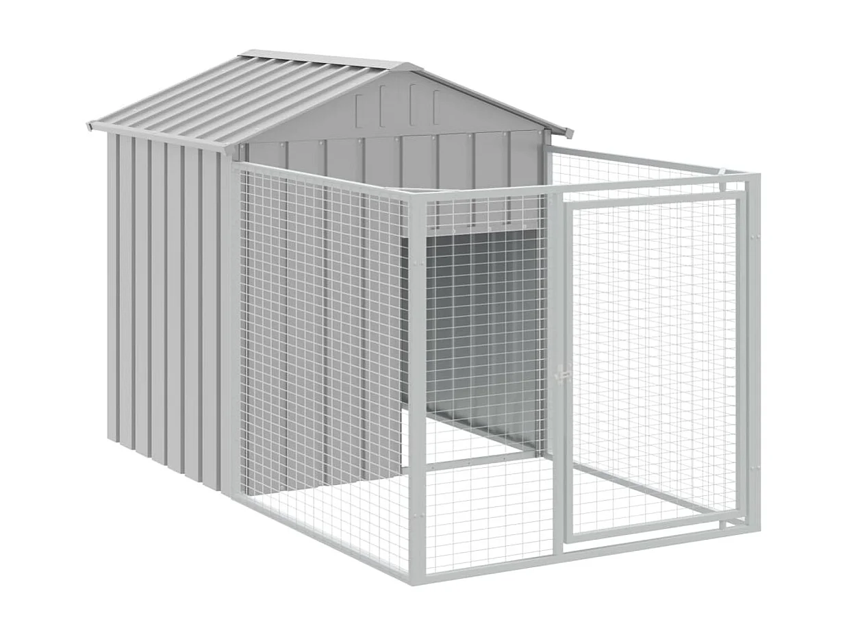 Niche pour chien avec toit gris clair acier galvanisé