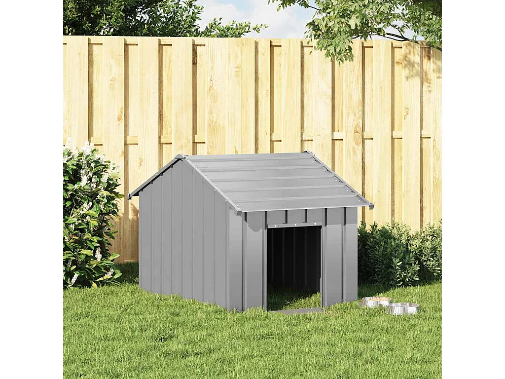 Niche pour chien avec toit noir 83x130x85 cm acier galvanisé