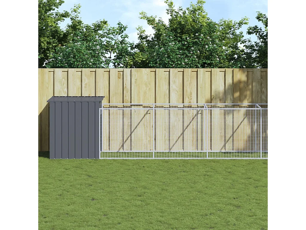 Niche pour chien avec cour anthracite 110x813x110 cm